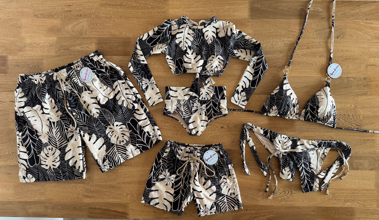 Set Pareja Estampado Hojas