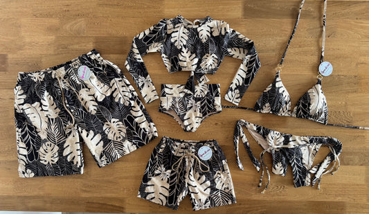 Set Pareja Estampado Hojas